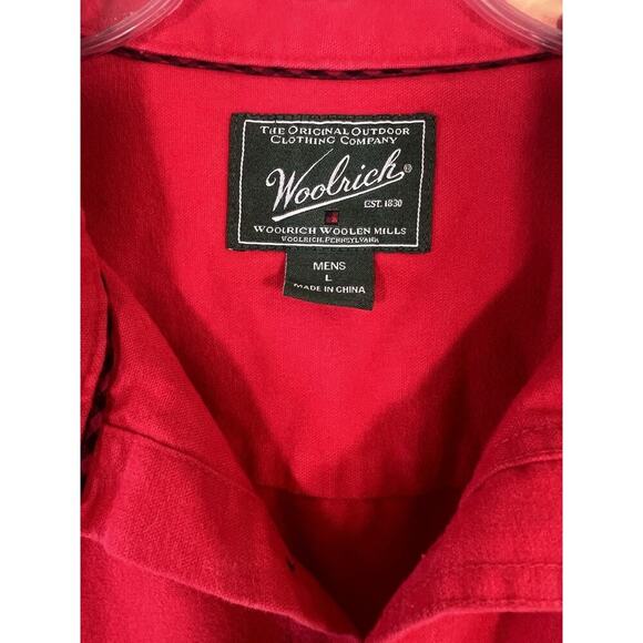 Vintage Woolrich Shirt Mens Large Red Chamois Flannel 90s Y2K - Picture 10 of 16